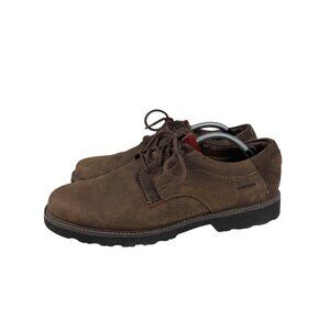 Dunham Men's 11D Revdusk Waterproof Nubuck Leather Lace Up Oxford Loafers Brown